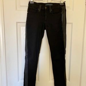 Juicy Couture Leather Stripe Skinny Jeans